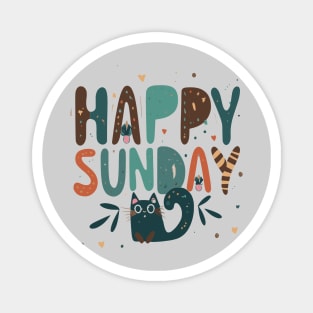 Happy Sunday Cat Magnet